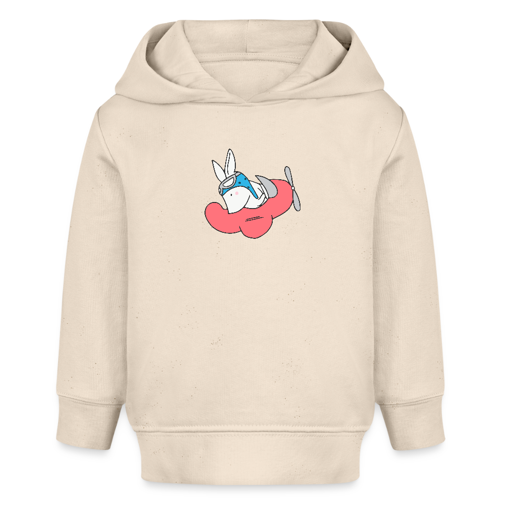 Bio Hoodie BABY CRUISER Little rabitt in airplane - Weißgrau