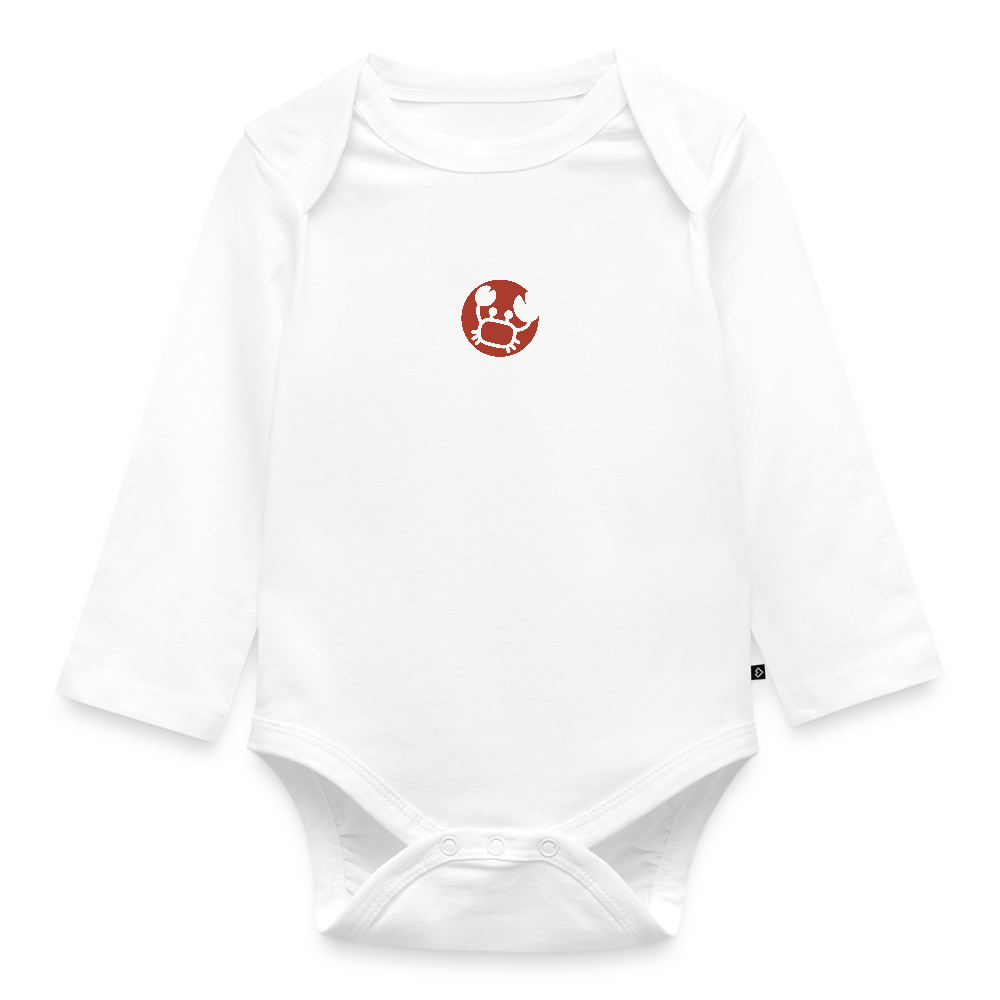 Baby Bio Body mit langem Arm Sternzeichen Krebs - Weiß