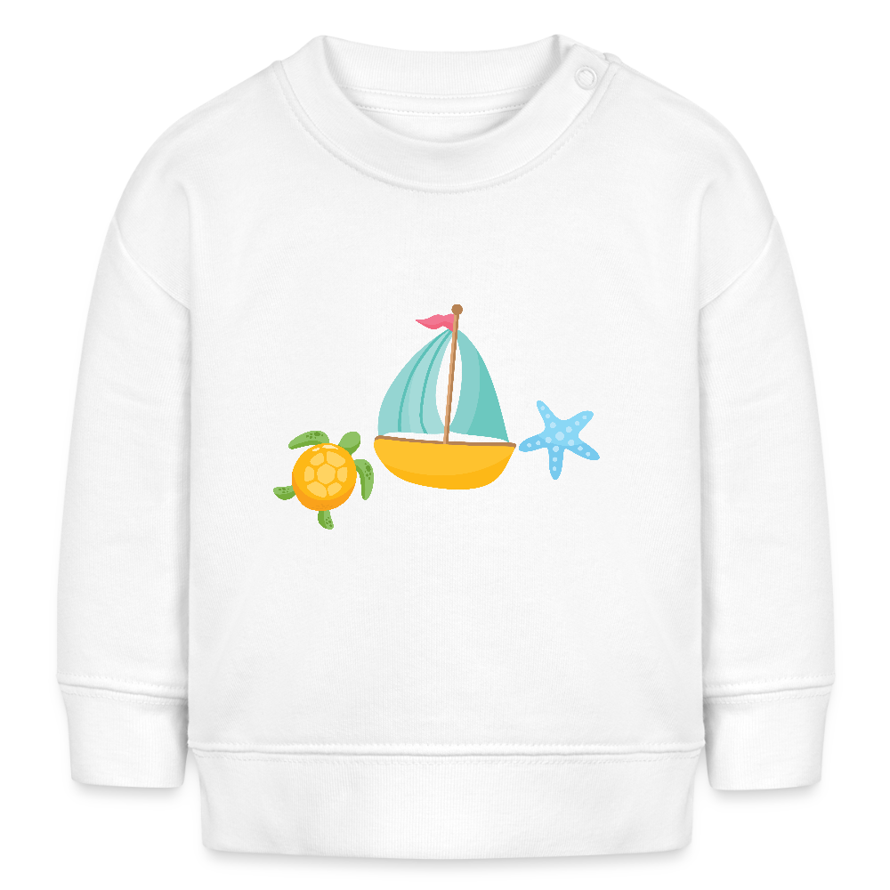 Bio-Sweatshirt Segelboot - Weiß