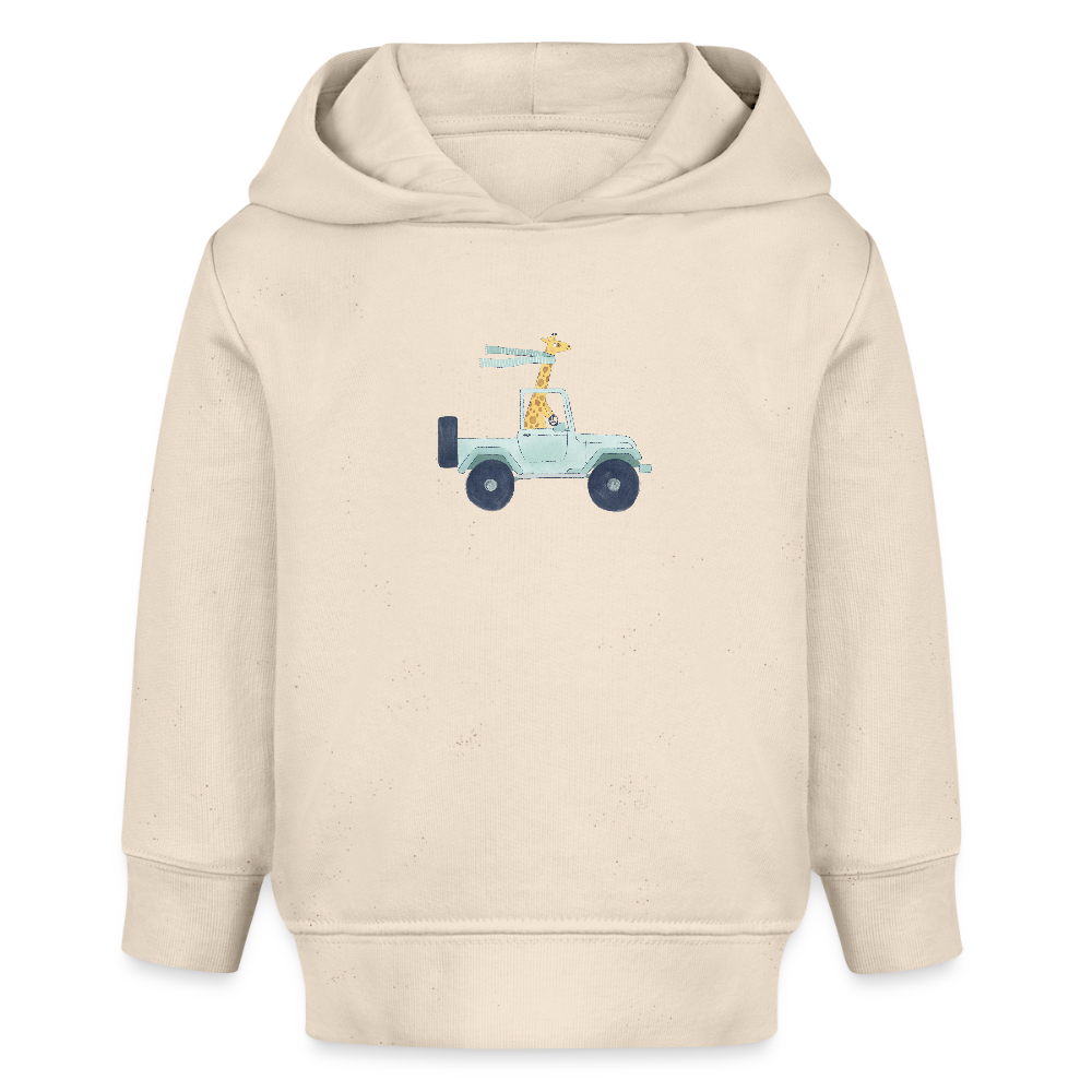 Bio Hoodie BABY CRUISER Giraffe in Jeep - Weißgrau
