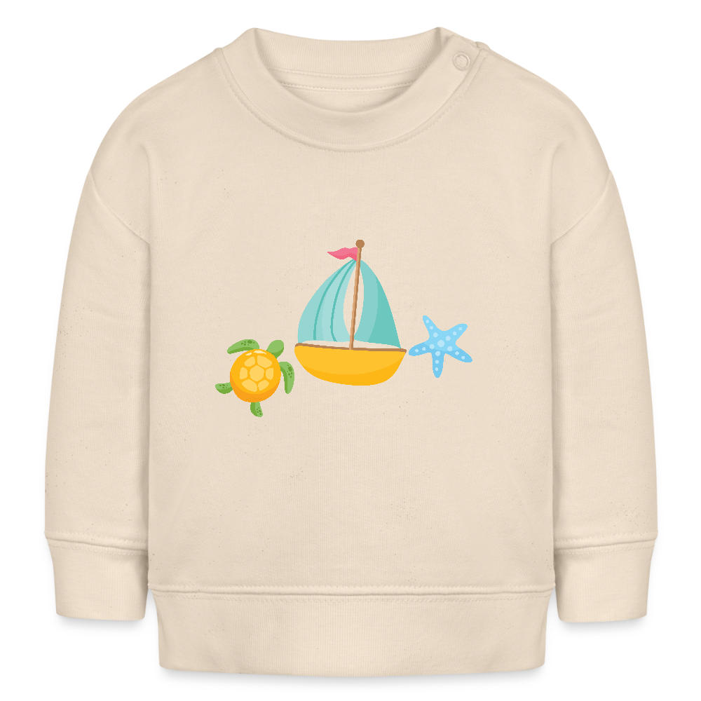 Bio-Sweatshirt Segelboot - Weißgrau