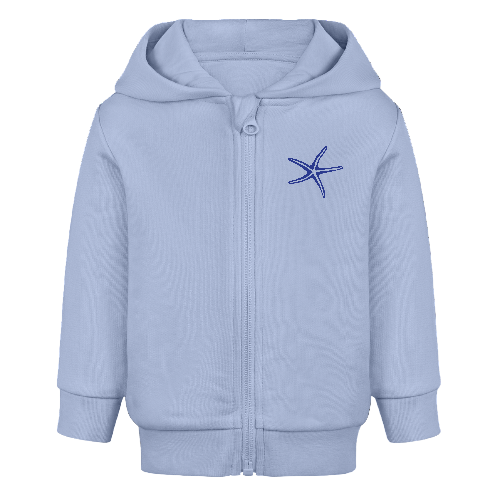 Baby Bio Zip Hoodie Seestern - Sky