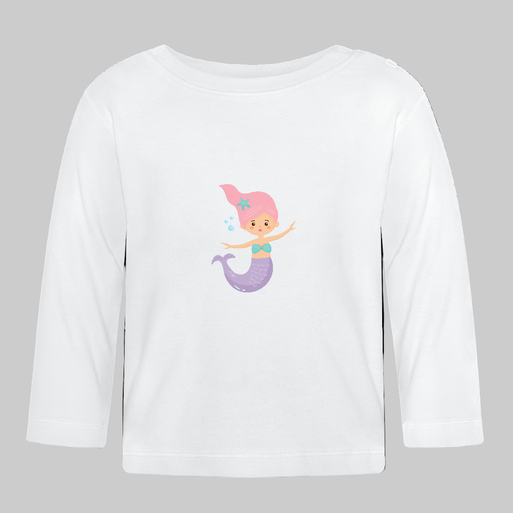 Baby Langarmshirt Little Mermaid - Weiß