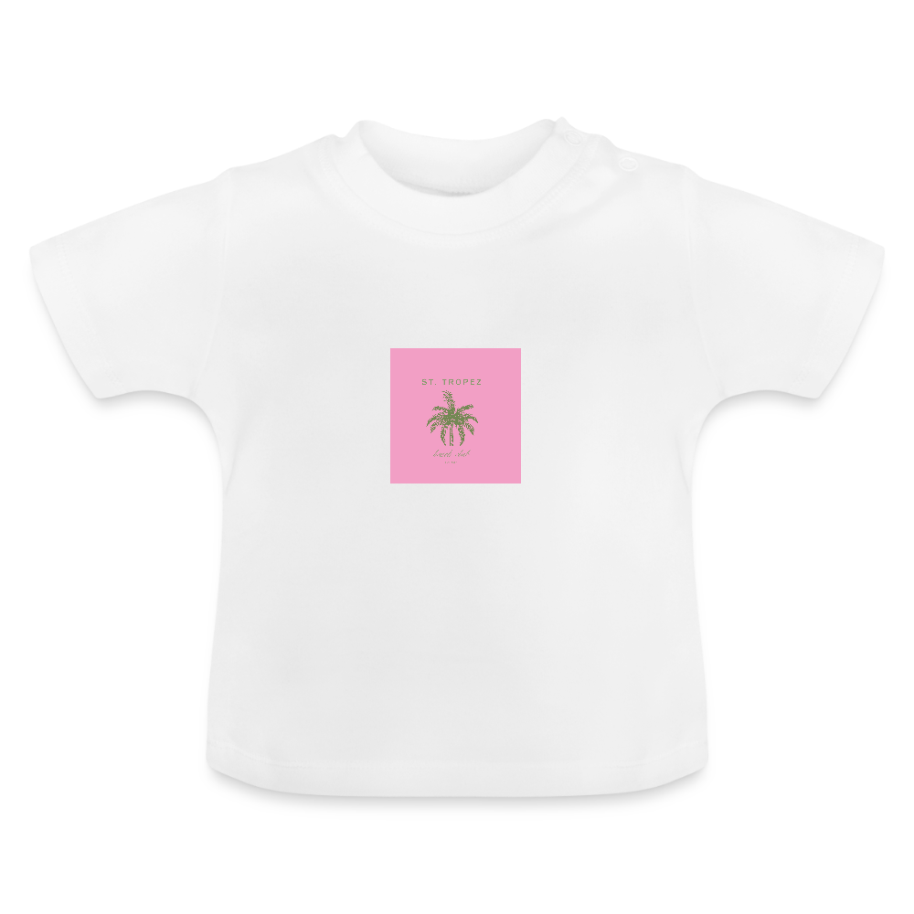 Baby T-Shirt St. Tropez Beachclub pink - Weiß
