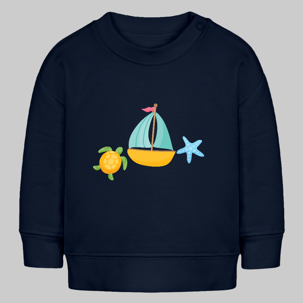 Bio-Sweatshirt Segelboot - Navy