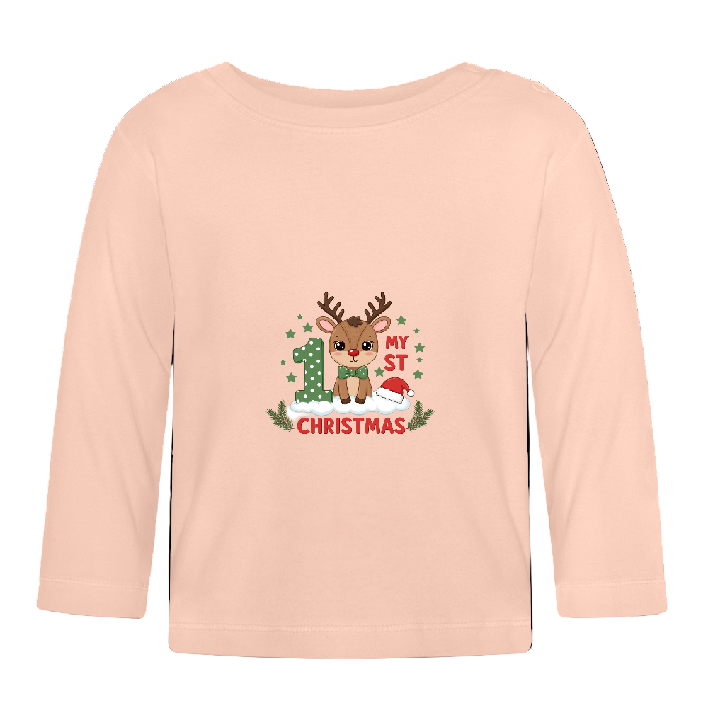 Baby Langarmshirt My 1st Christmas - Kristallrosa
