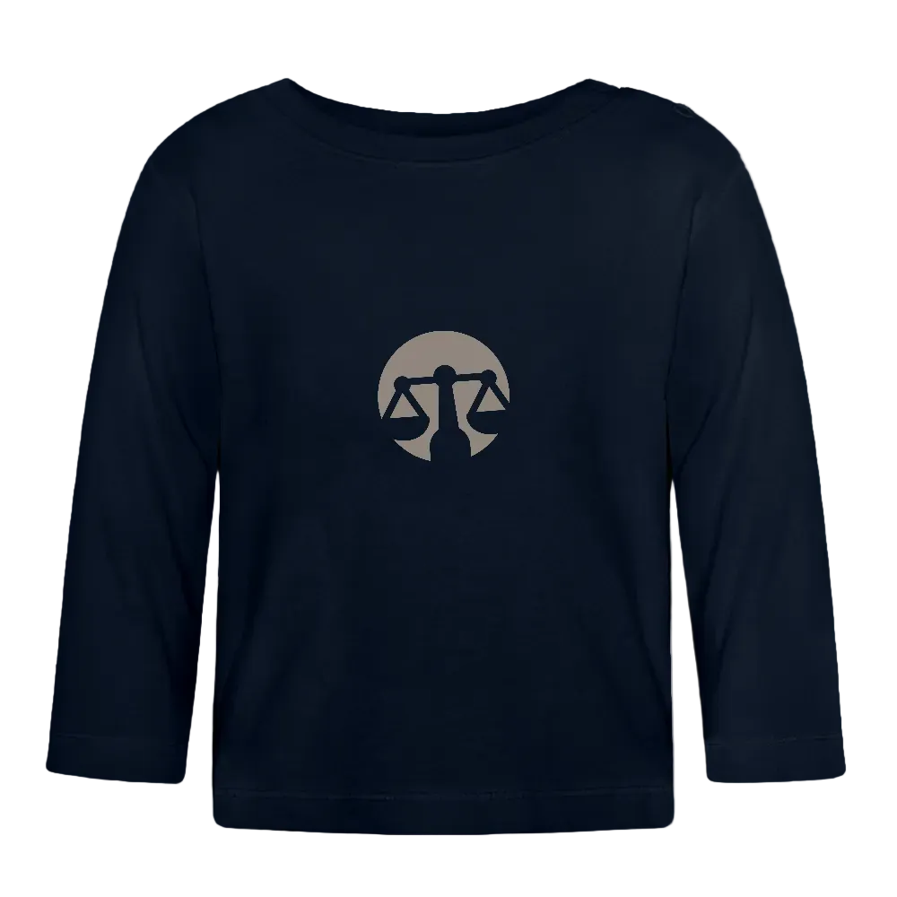 Baby Langarmshirt Sternzeichen Waage - Navy