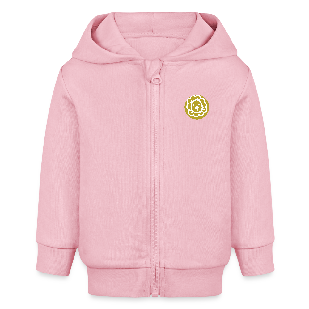 Baby Bio Hoodie mit Reißverschluss Löwe - Hellrosa
