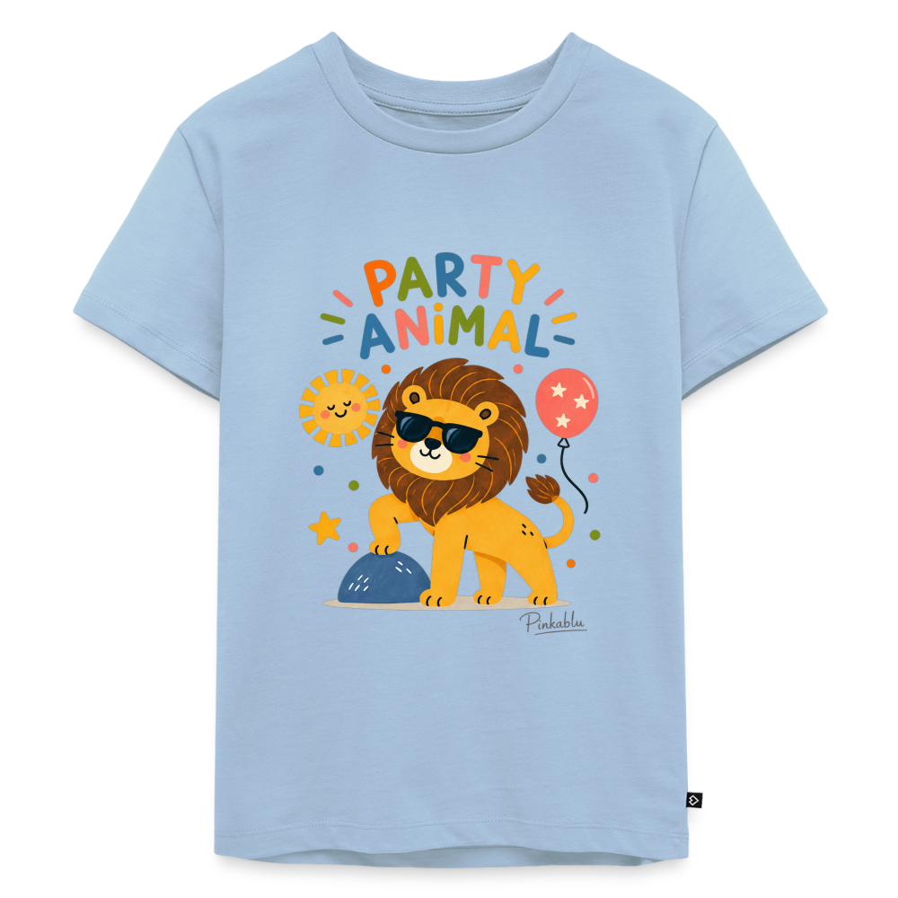 Kinder Premium T-Shirt Party Animal Löwe - Hellblau