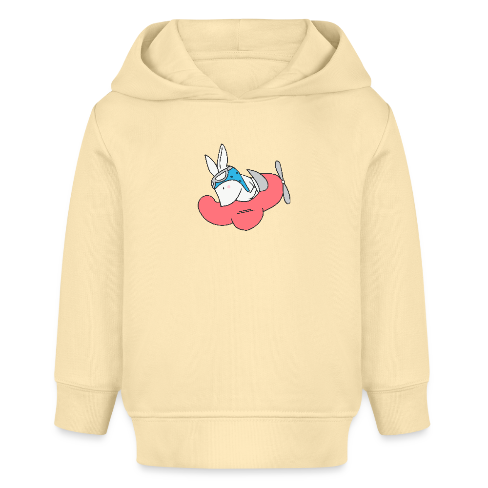 Bio Hoodie BABY CRUISER Little rabitt in airplane - Creme