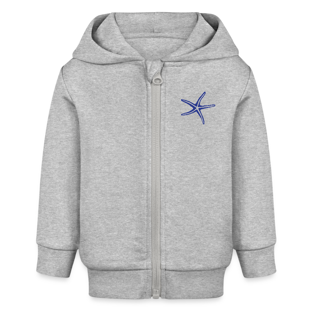 Baby Bio Zip Hoodie Seestern - Grau meliert