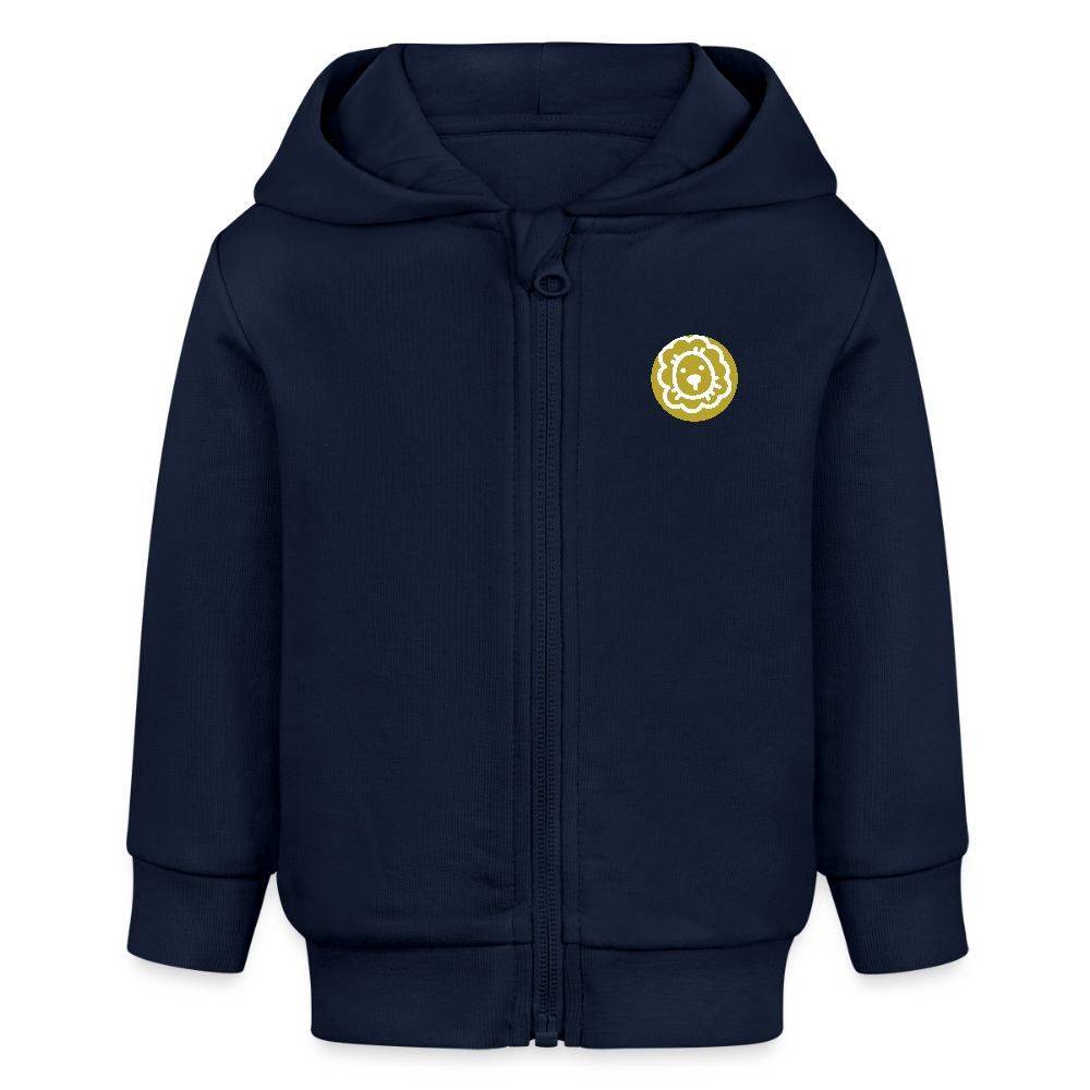 Baby Bio Hoodie mit Reißverschluss Löwe - Navy