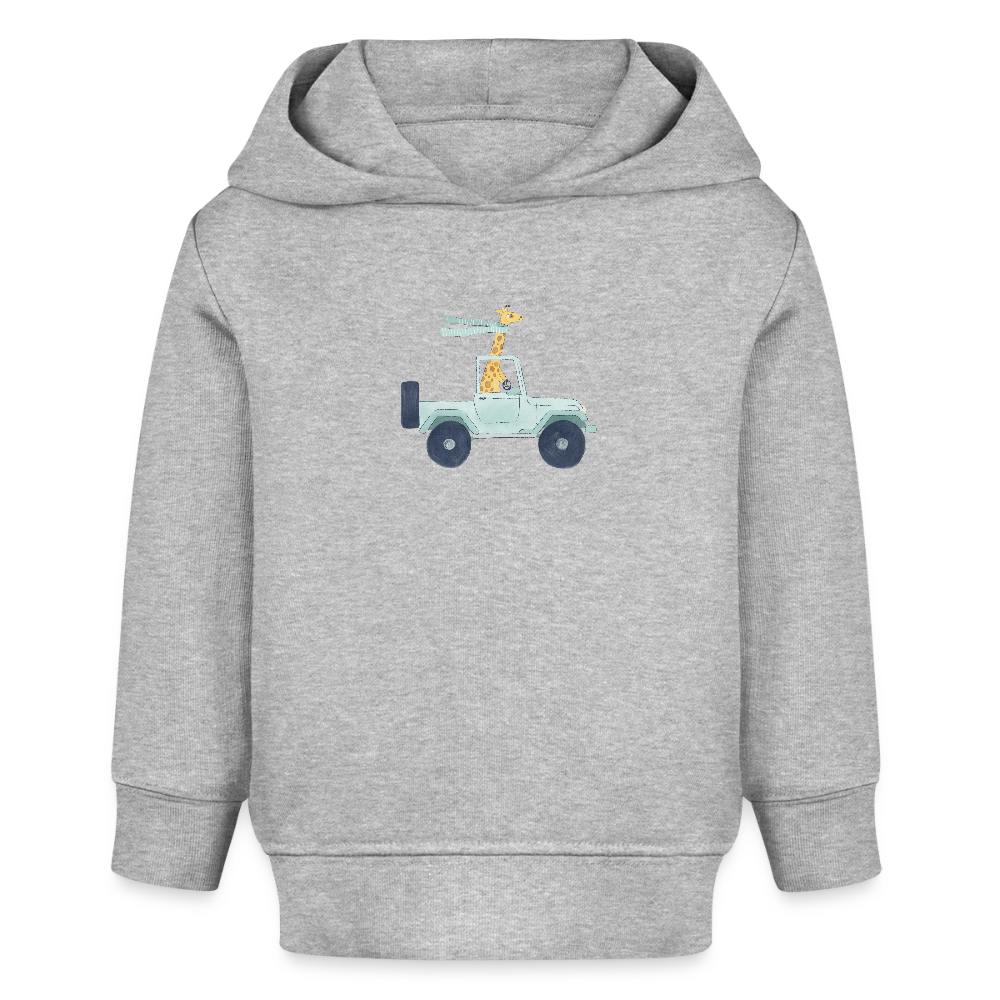 Bio Hoodie BABY CRUISER Giraffe in Jeep - Grau meliert