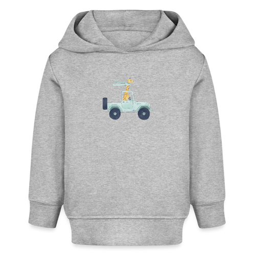 Bio Hoodie BABY CRUISER Giraffe in Jeep - Grau meliert