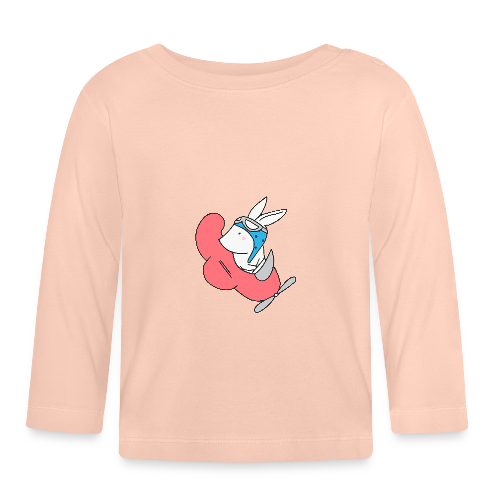 Baby Langarmshirt Rabbit in Airplane - Kristallrosa