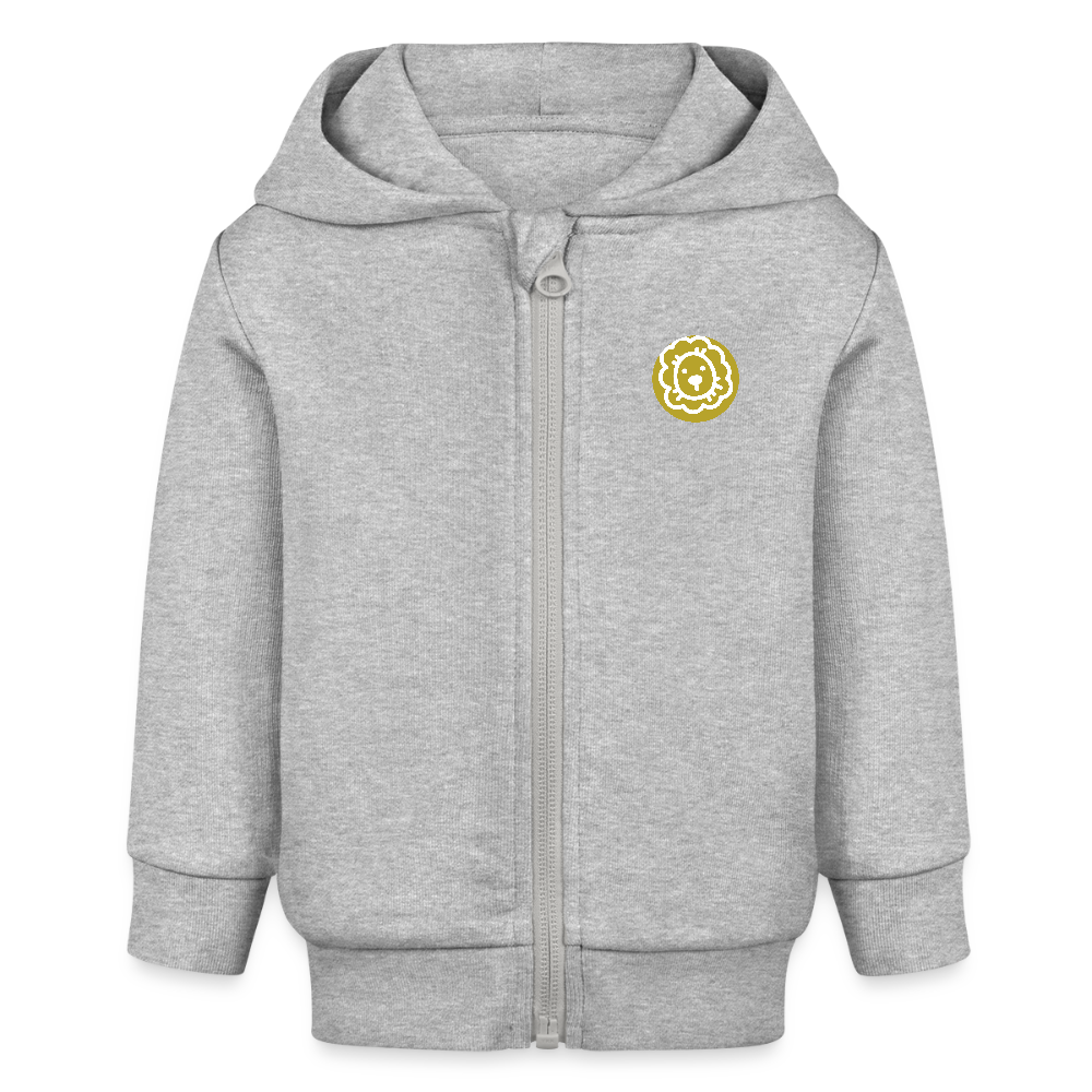 Baby Bio Hoodie mit Reißverschluss Löwe - Grau meliert