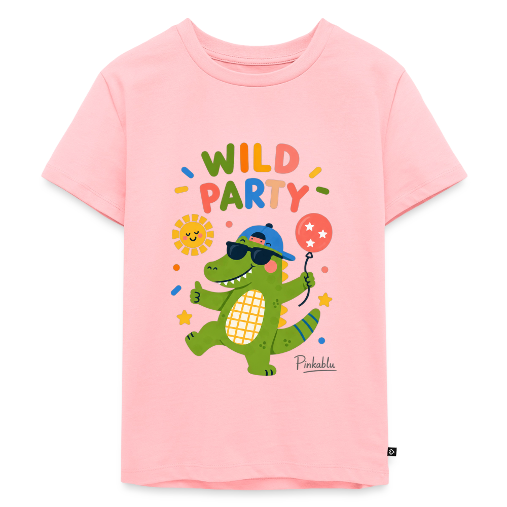 Kinder Premium T-Shirt Wild Party Krokodil - Rosa