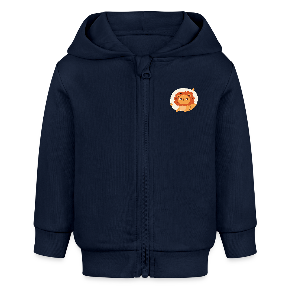 Baby Bio Hoodie mit Reißverschluss Löwe 02 - Navy