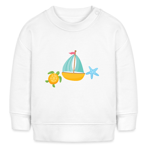 Bio-Sweatshirt Segelboot - Weiß