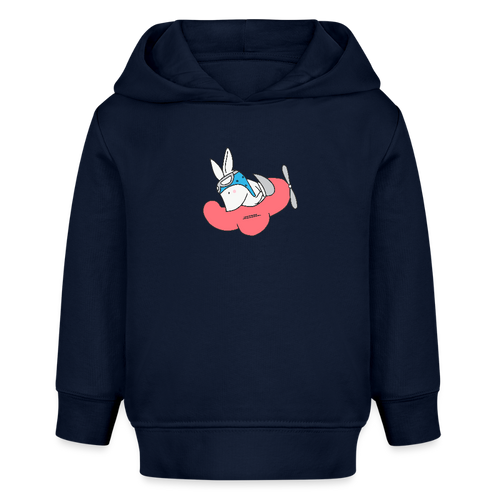 Bio Hoodie BABY CRUISER Little rabitt in airplane - Navy