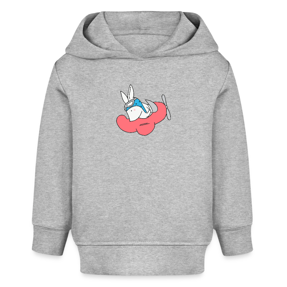 Bio Hoodie BABY CRUISER Little rabitt in airplane - Grau meliert