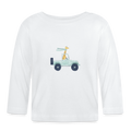 Baby Langarmshirt Giraffe in Jeep - Weiß