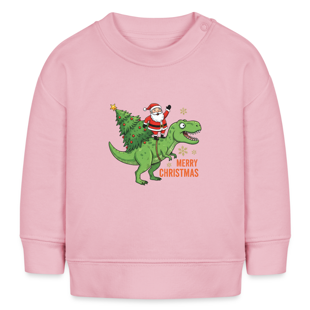Bio-Sweatshirt Merry Xmas DINO - Hellrosa