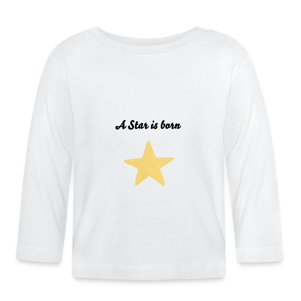 Baby Langarmshirt A Star is born - Weiß