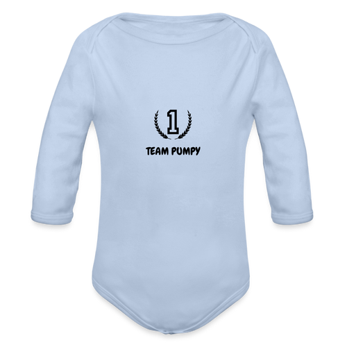 Baby Bio Body mit langem Arm Team Pumpy No. 1 - Sky