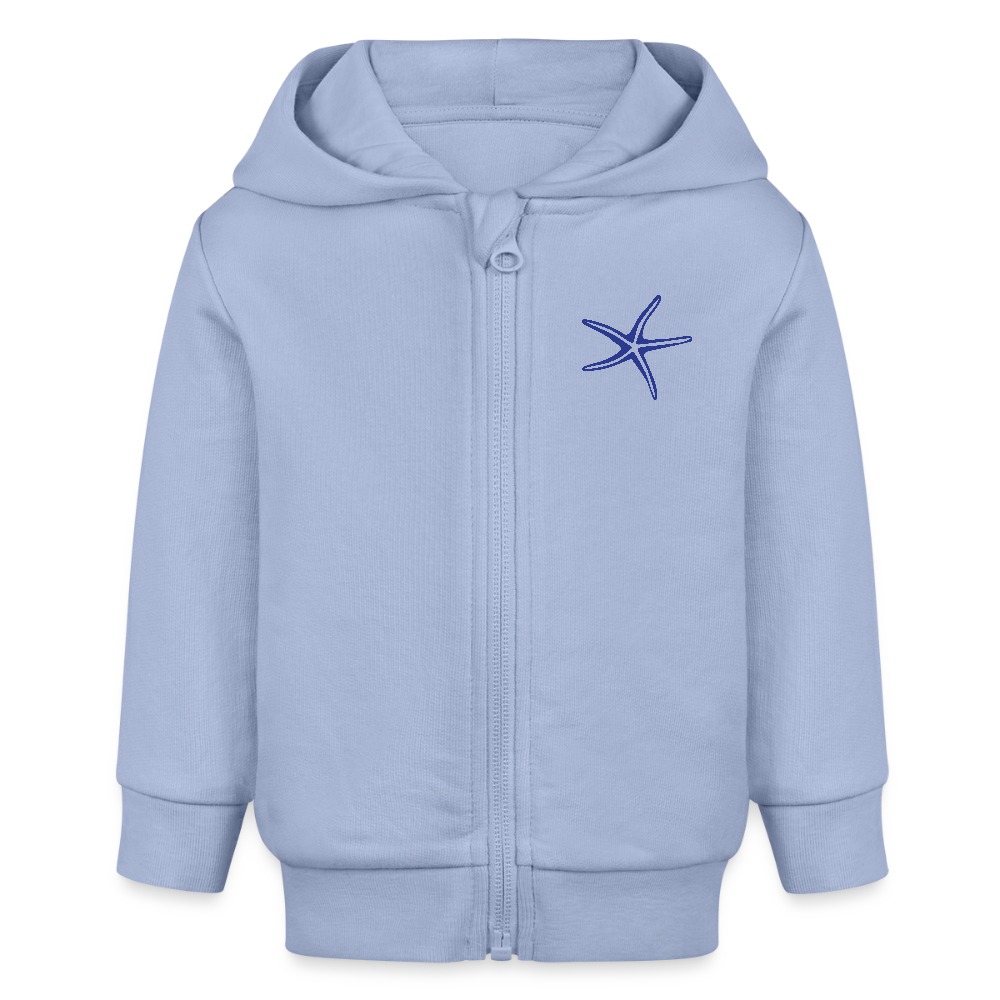 Baby Bio Zip Hoodie Seestern - Sky