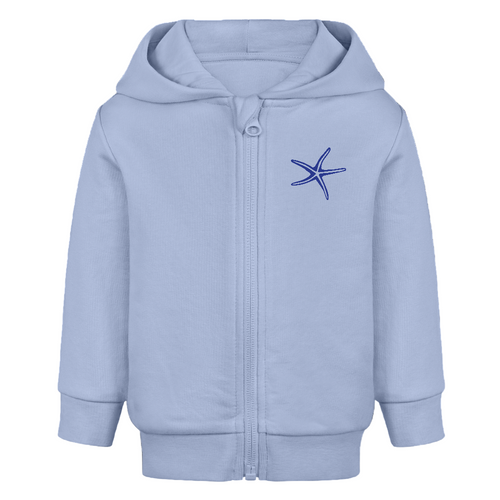 Baby Bio Zip Hoodie Seestern - Sky