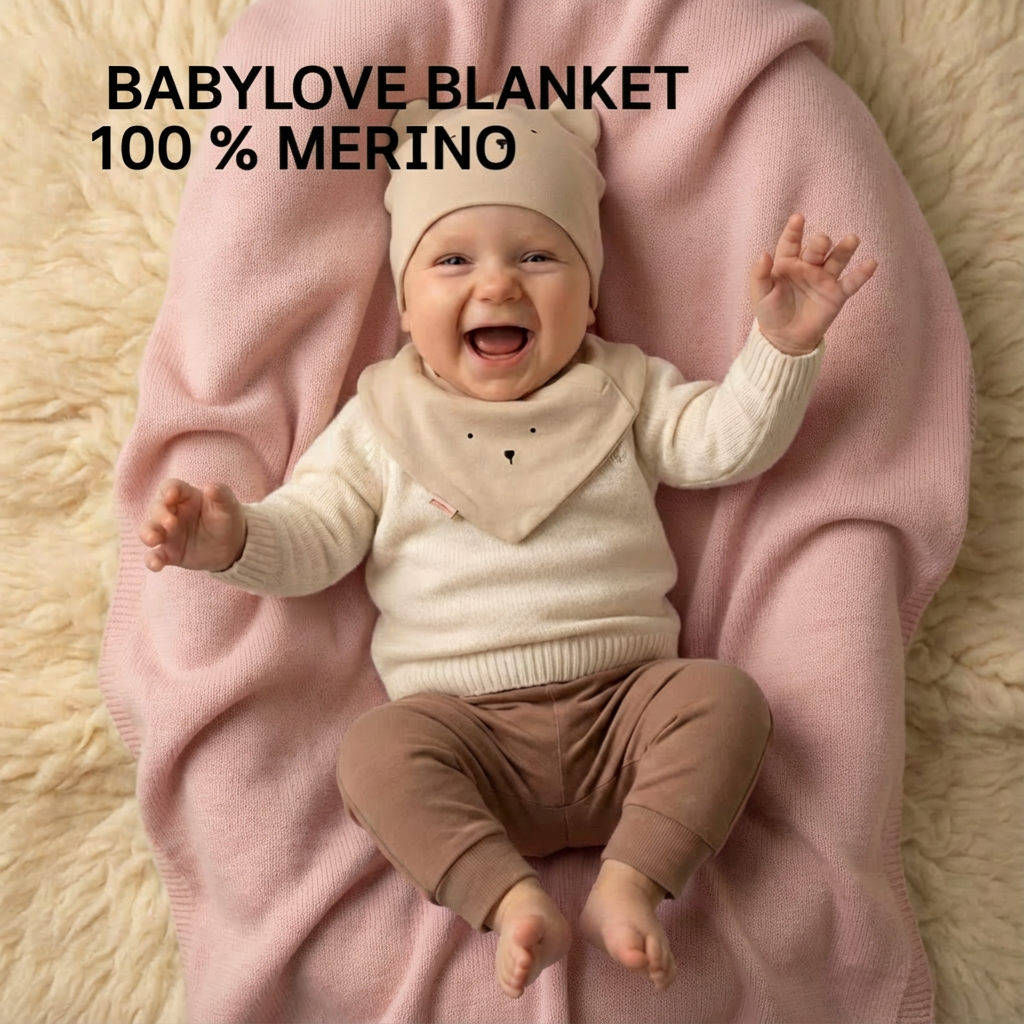 Babydecke aus 100 % Merinowolle