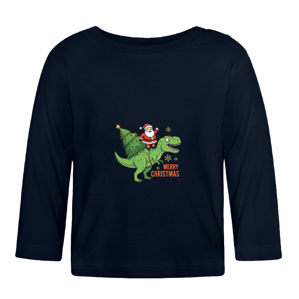 Baby Langarmshirt Merry Christmas DINO - Navy