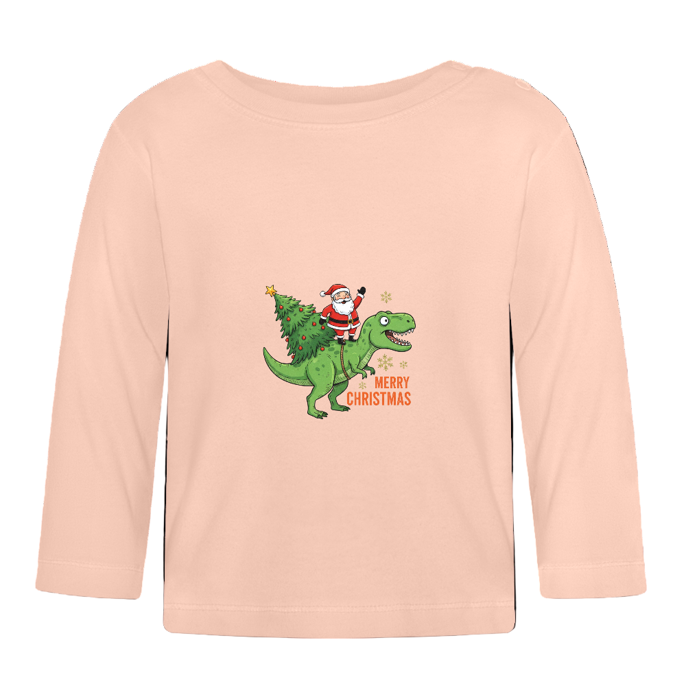 Baby Langarmshirt Merry Christmas DINO - Kristallrosa
