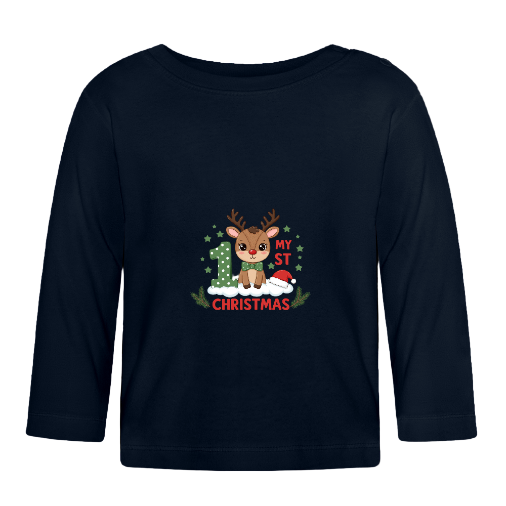 Baby Langarmshirt My 1st Christmas - Navy