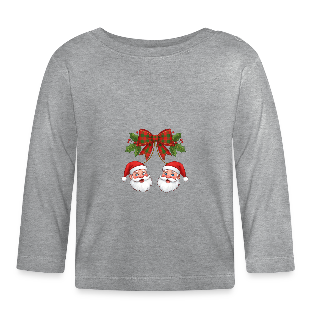 Baby Langarmshirt Santa Claus - Grau meliert