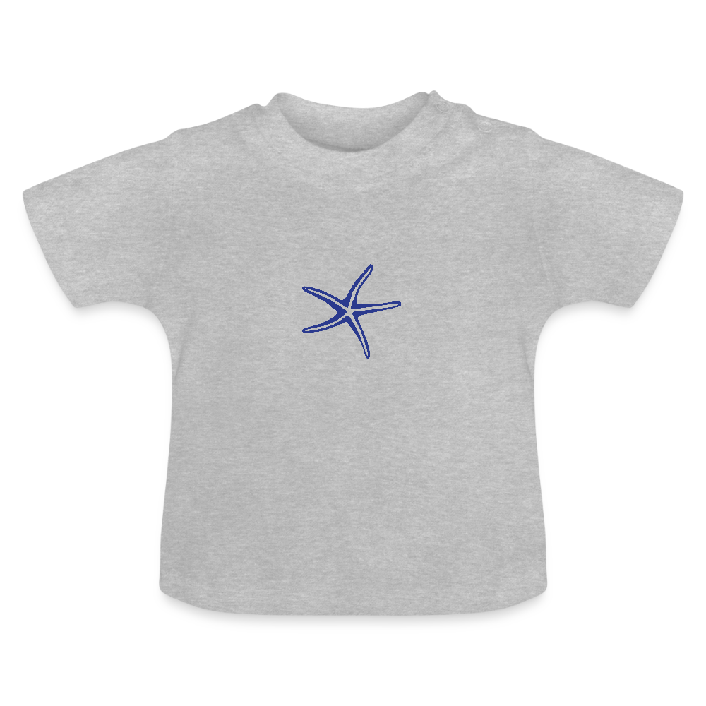 Baby T-Shirt Seestern - Grau meliert