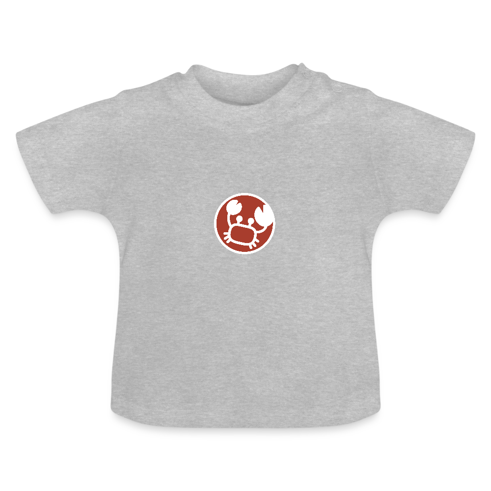 Baby T-Shirt mit kurzem Arm - Sternzeichen Krebs - Grau meliert