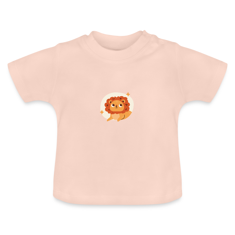 Baby T-Shirt mit kurzem Arm - Sternzeichen Löwe 01 - Kristallrosa