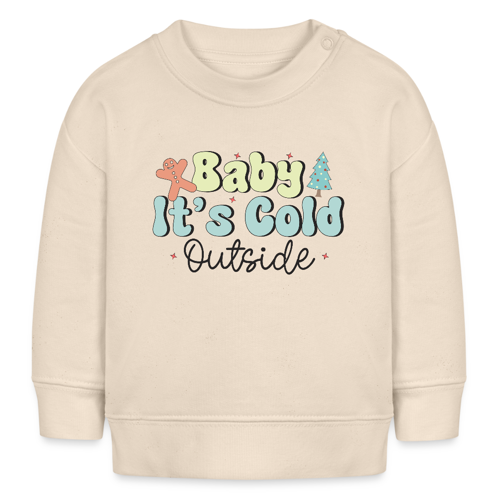 Bio-Sweatshirt BABY it's is cold outside - Weißgrau
