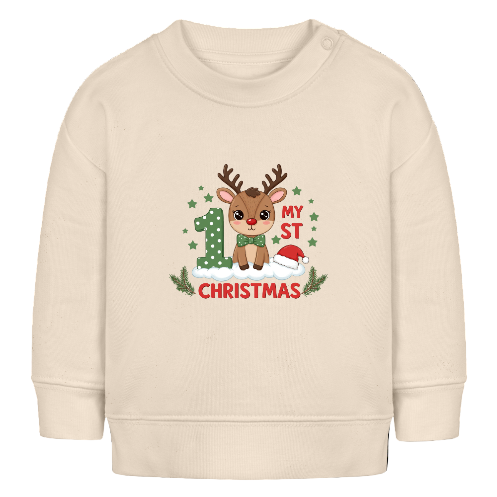 Bio-Sweatshirt My first Xmas - Weißgrau