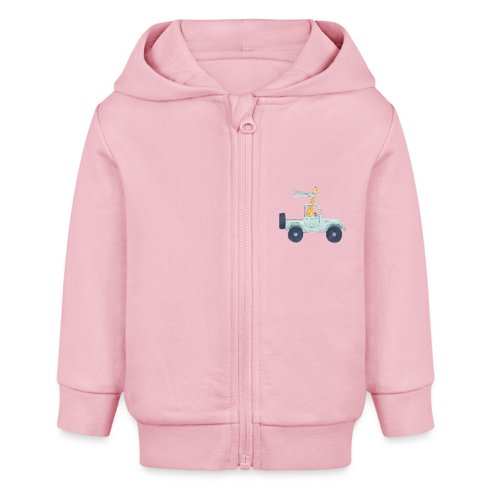 Bio Zip Hoodie Giraffe in Jeep - Hellrosa