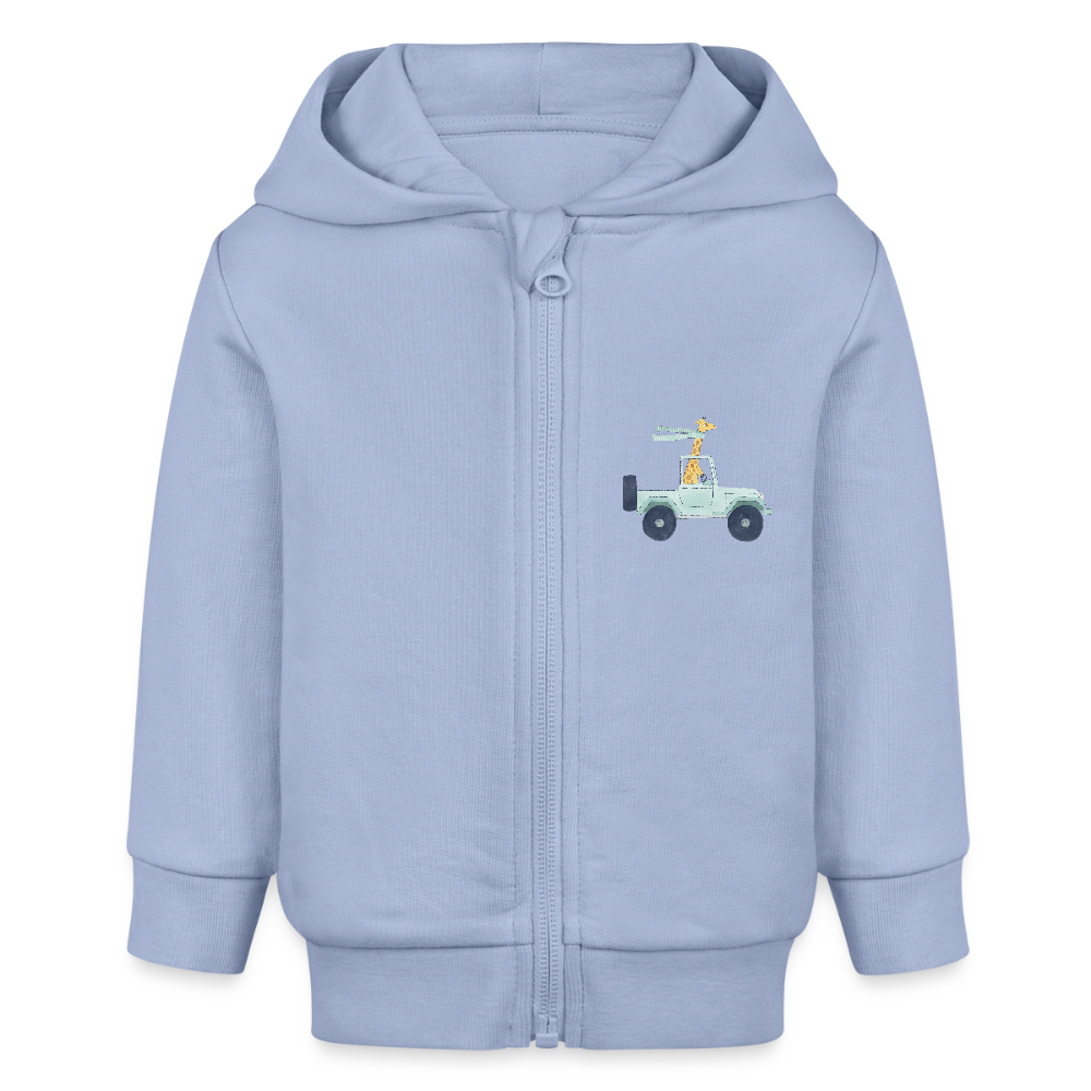 Bio Zip Hoodie Giraffe inm Jeep - Sky