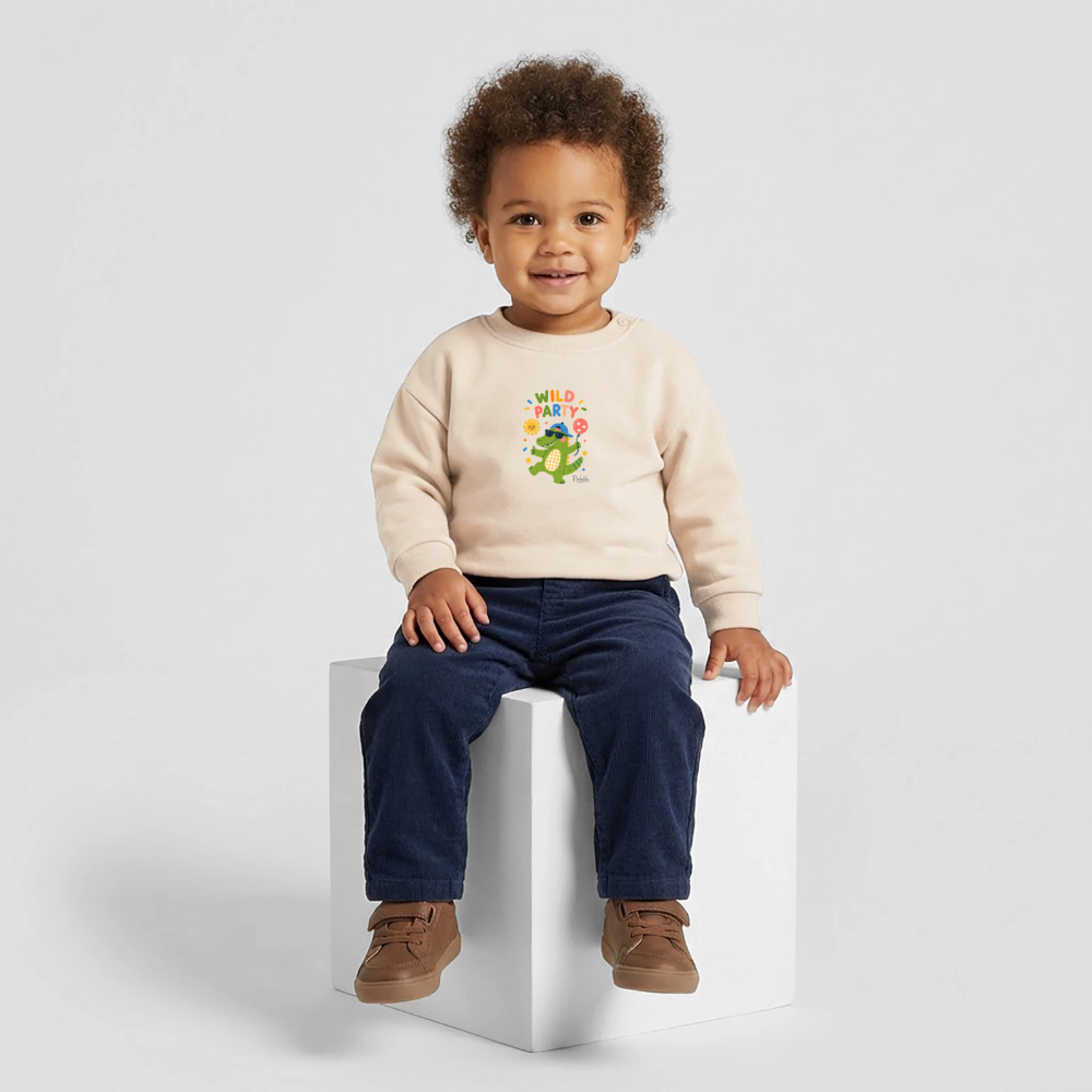 Baby Organic Sweatshirt Wild Party - Natur