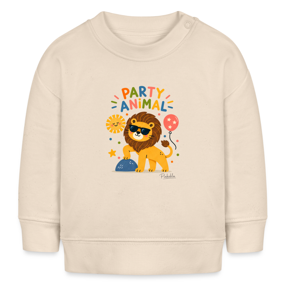 Baby Organic Sweatshirt-party-animal-loewe - Natur