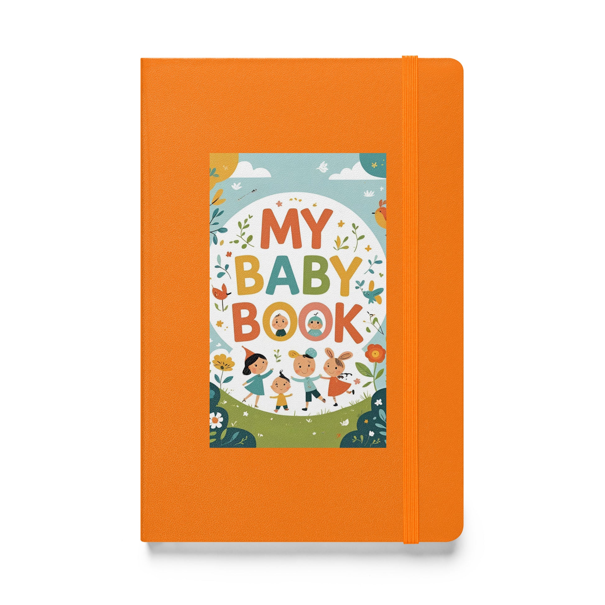 Hardcover Baby Book with elastic band and colored page divider
